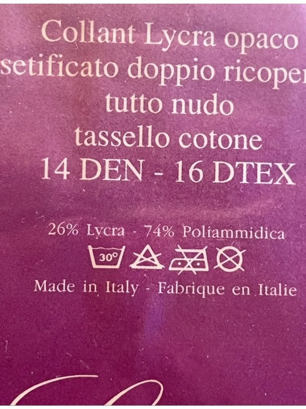 Levante Vision Opaque Pantyhose Lot Of 2 Tag 3 Bronze & Grigio Italy 14-15 Den.